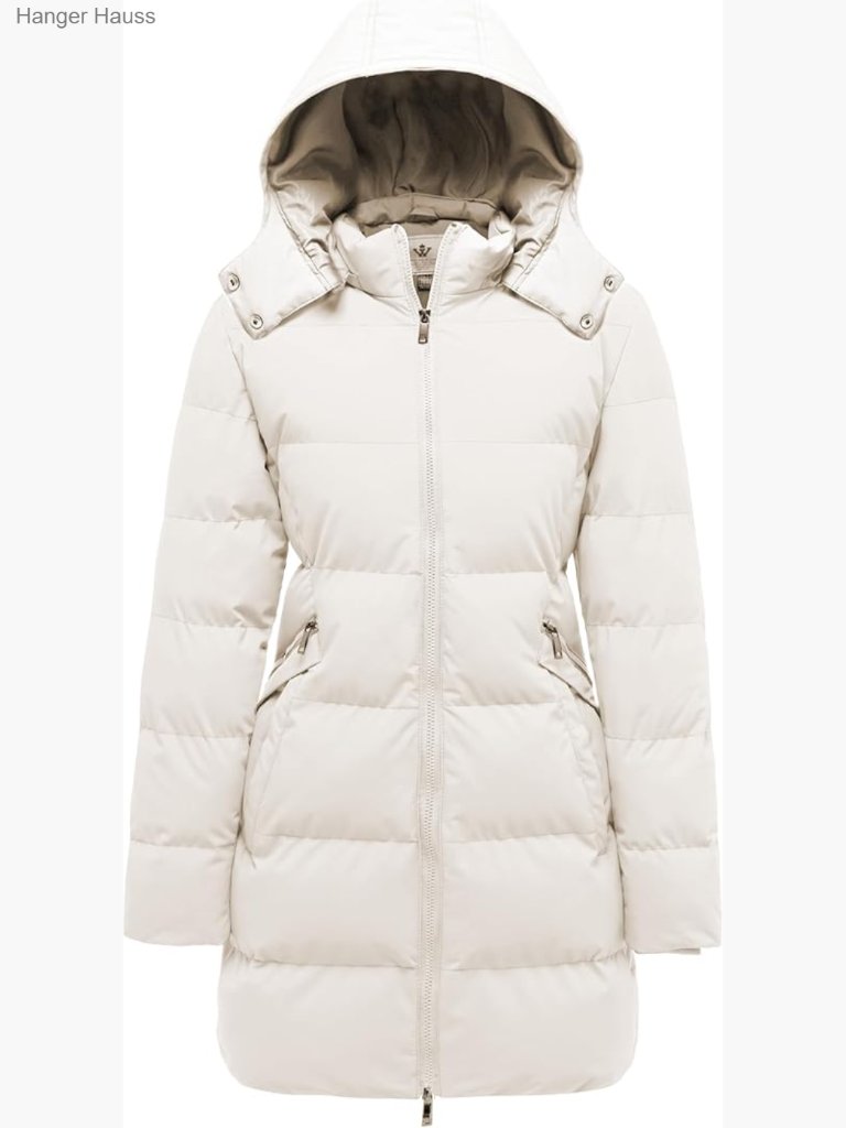 Women's Warm Thickened Parka Coat Winter Puffer Jacket With Removable Hood
